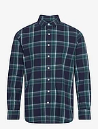 Docksides Flannel Checked Shir - NAVY/TEAL GREEN