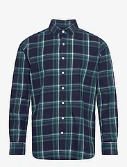 Sebago - Docksides Flannel Checked Shir - rutede skjorter - navy/teal green - 0