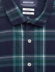 Sebago - Docksides Flannel Checked Shir - ternede skjorter - navy/teal green - 2