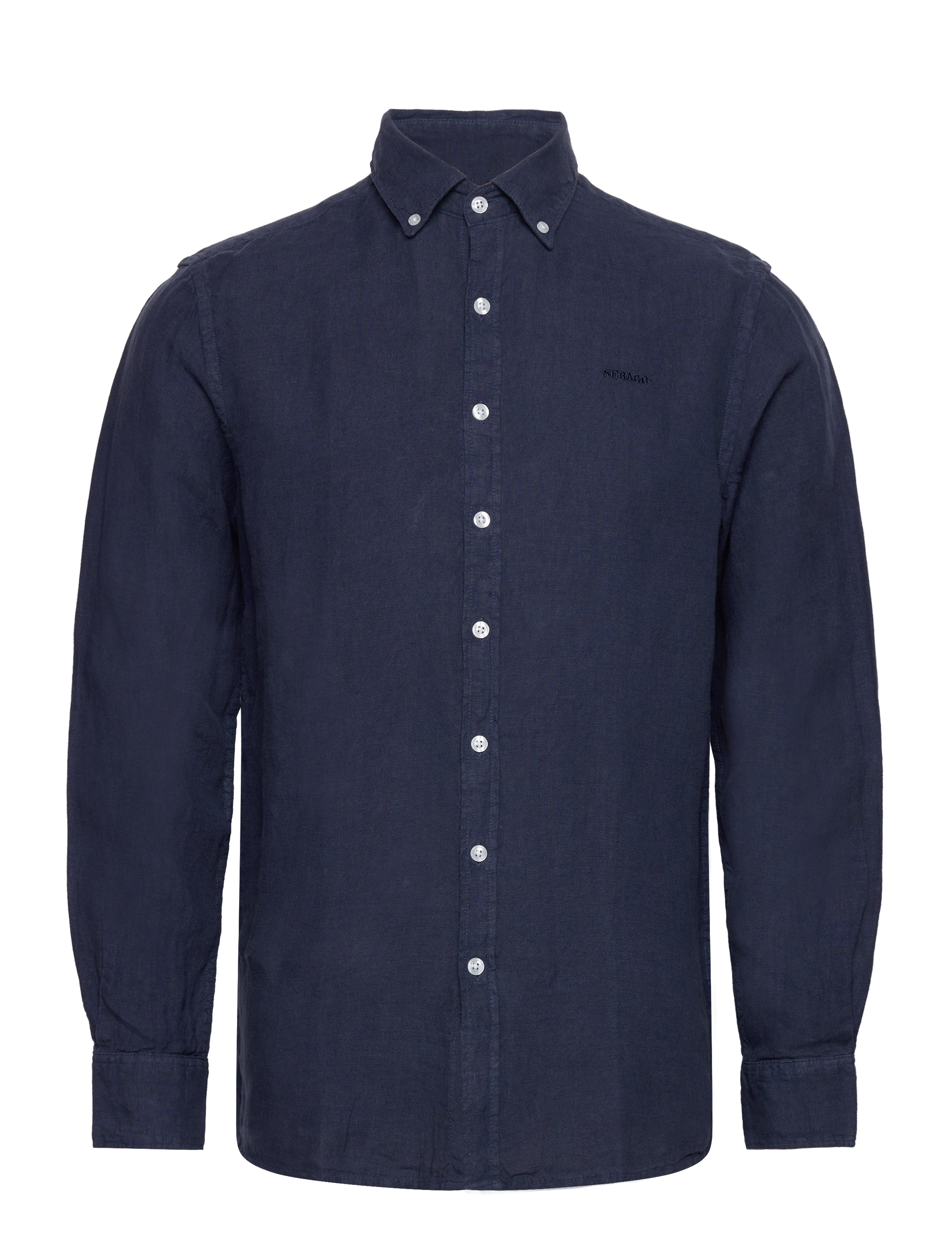 Sebago Linen Shirt, M, Shirts, Marineblau - Casual, Männerswear
