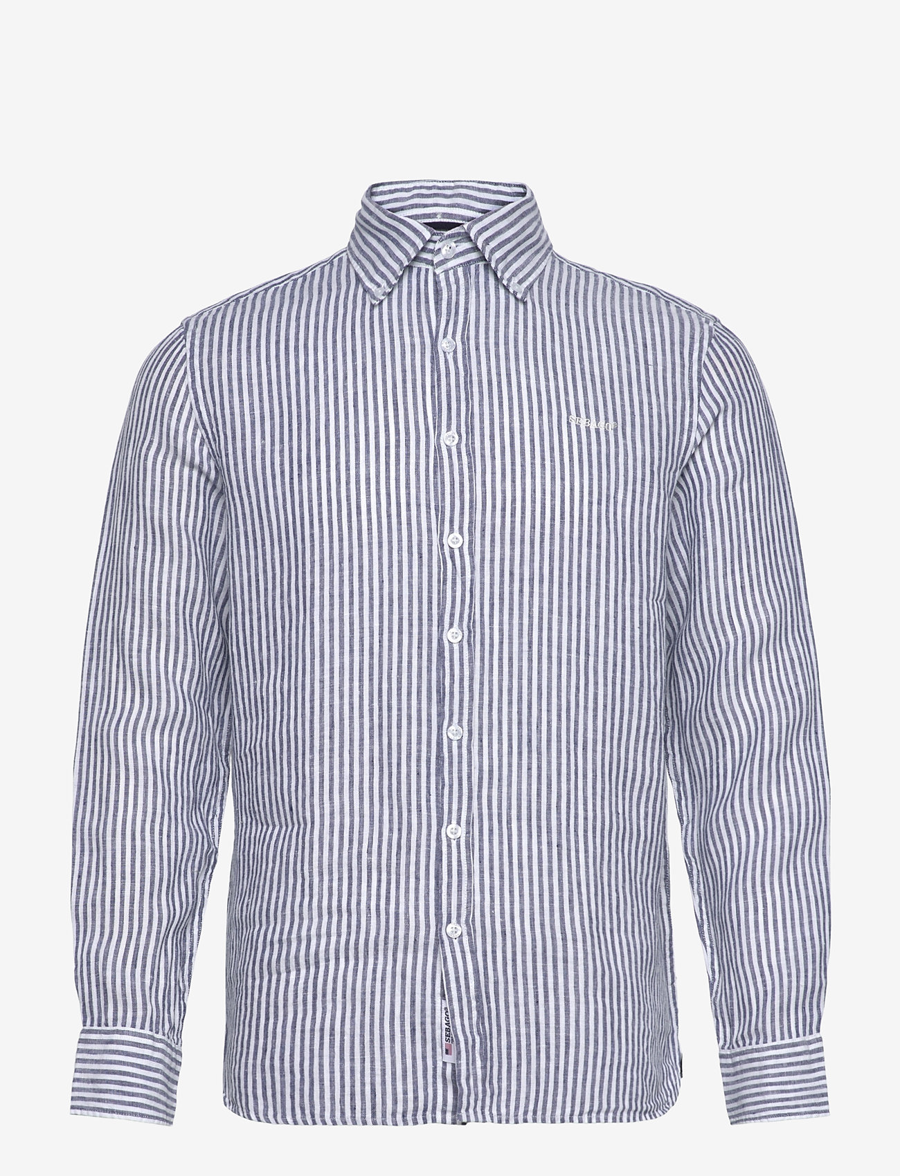 Sebago - Linen Shirt - hørskjorter - navy/white - 0