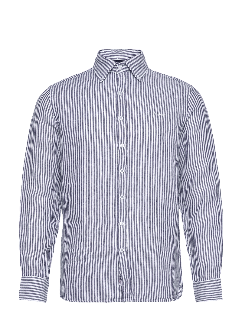 Sebago - Linen Shirt - leinenhemden - navy/white - 0