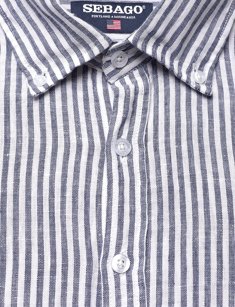 Sebago - Linen Shirt - leinenhemden - navy/white - 2