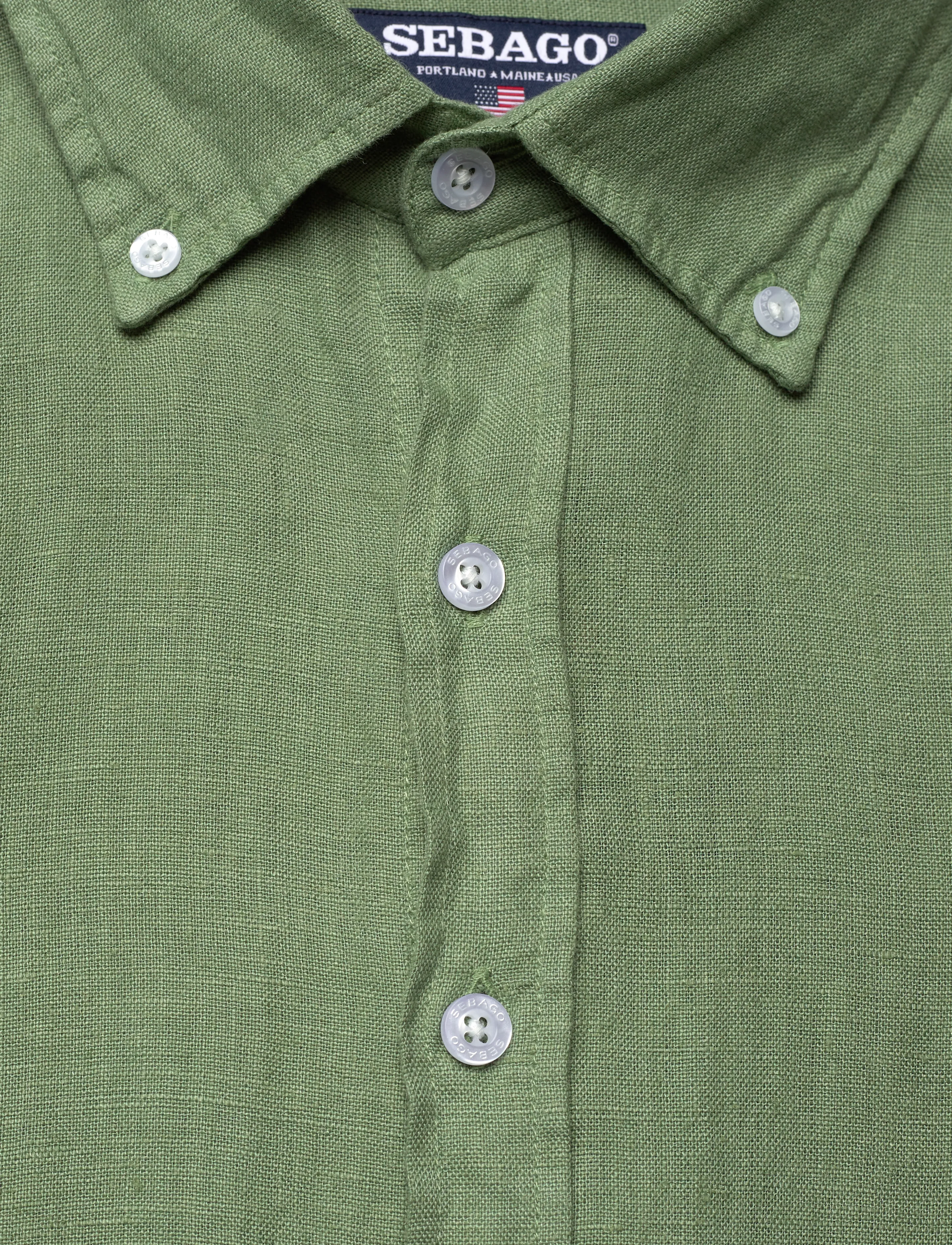 Sebago - Linen Shirt - hørskjorter - olive - 2