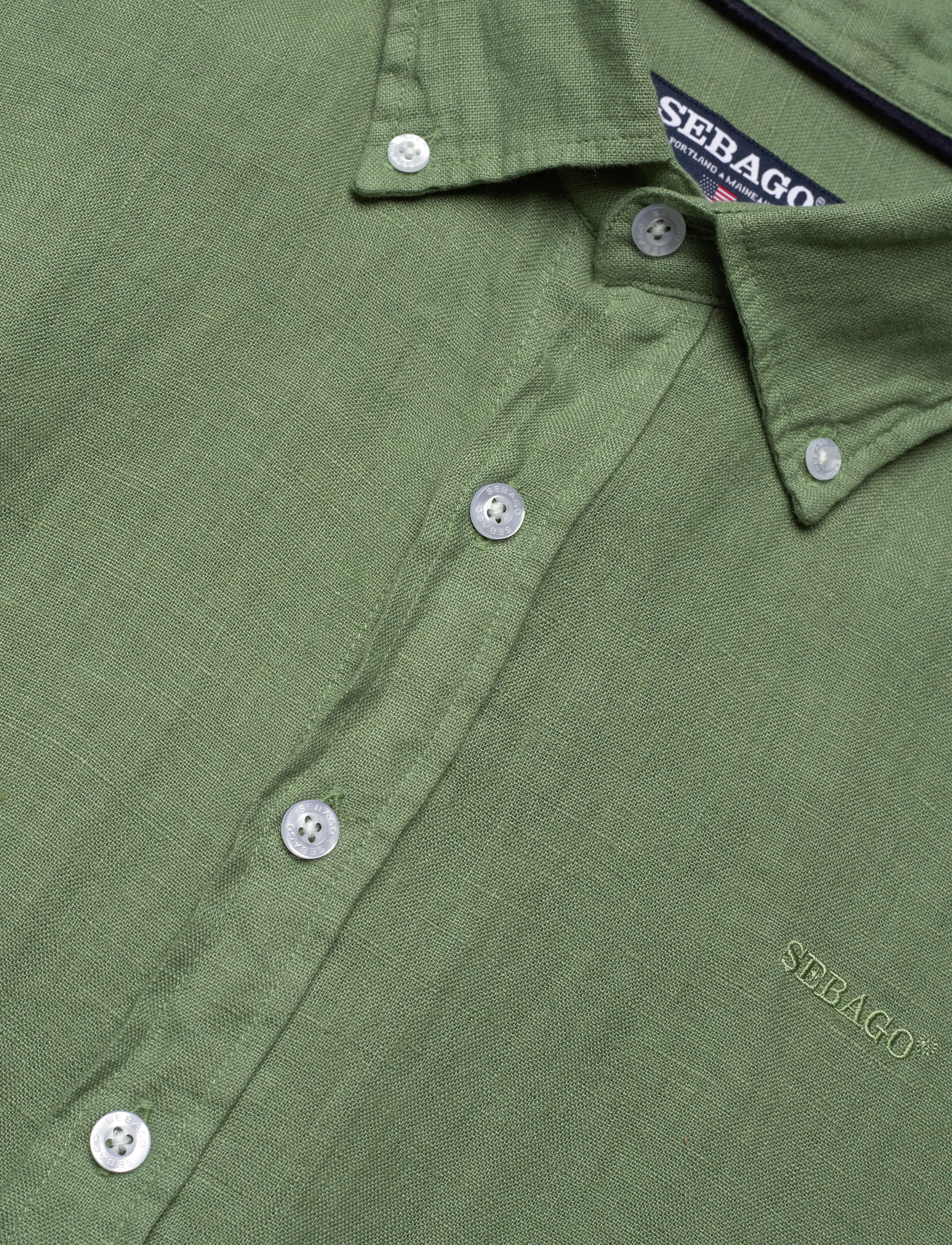 Sebago - Linen Shirt - hørskjorter - olive - 3