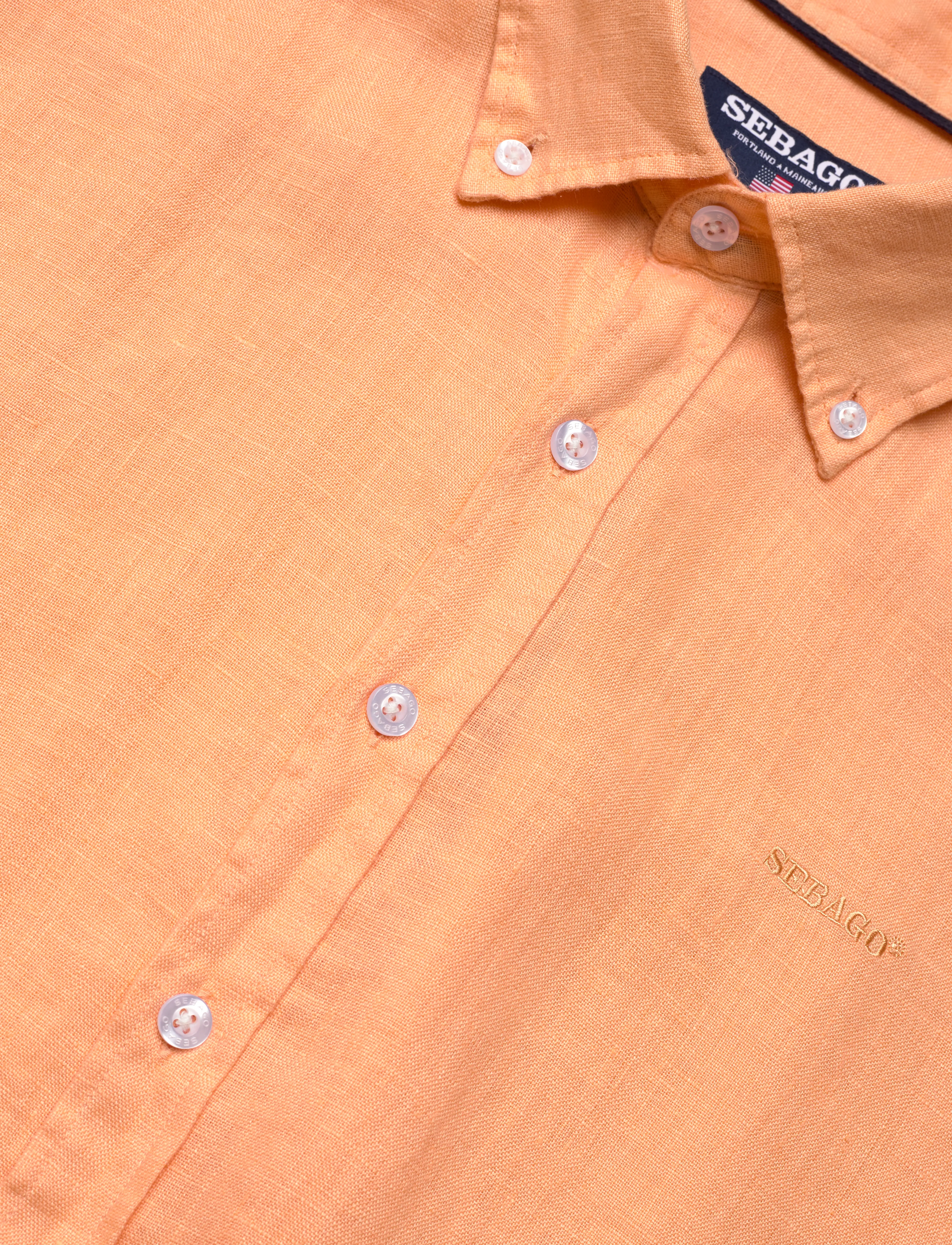 Sebago - Linen Shirt - hørskjorter - peach - 3