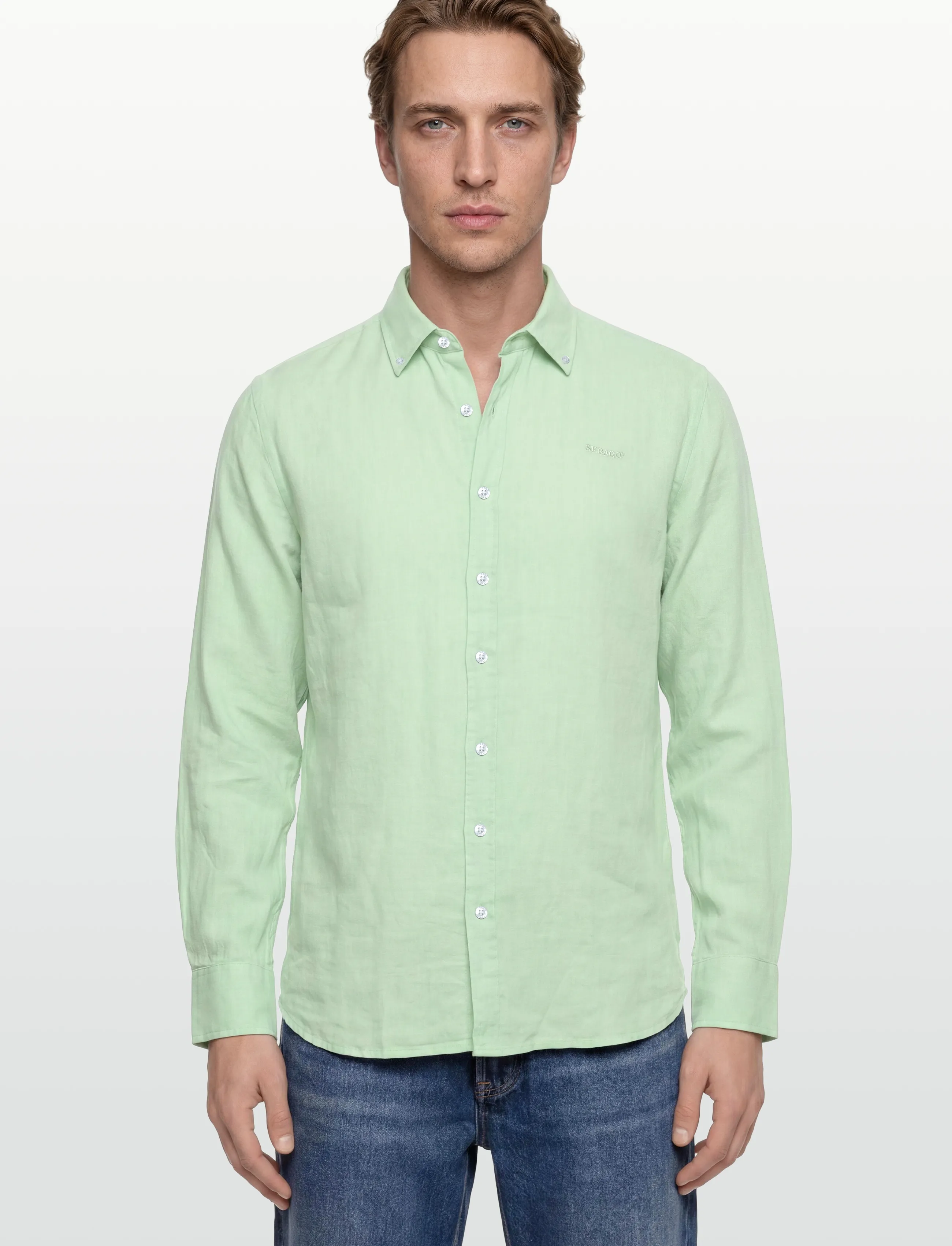 Sebago - Linen Shirt - linen shirts - popsicle green - 3