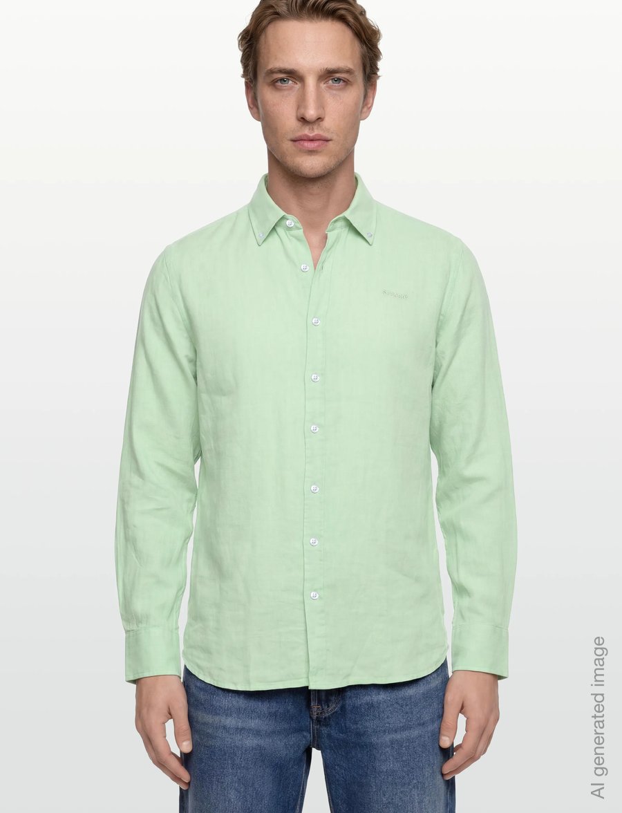 Sebago - Linen Shirt - linen shirts - popsicle green - 3