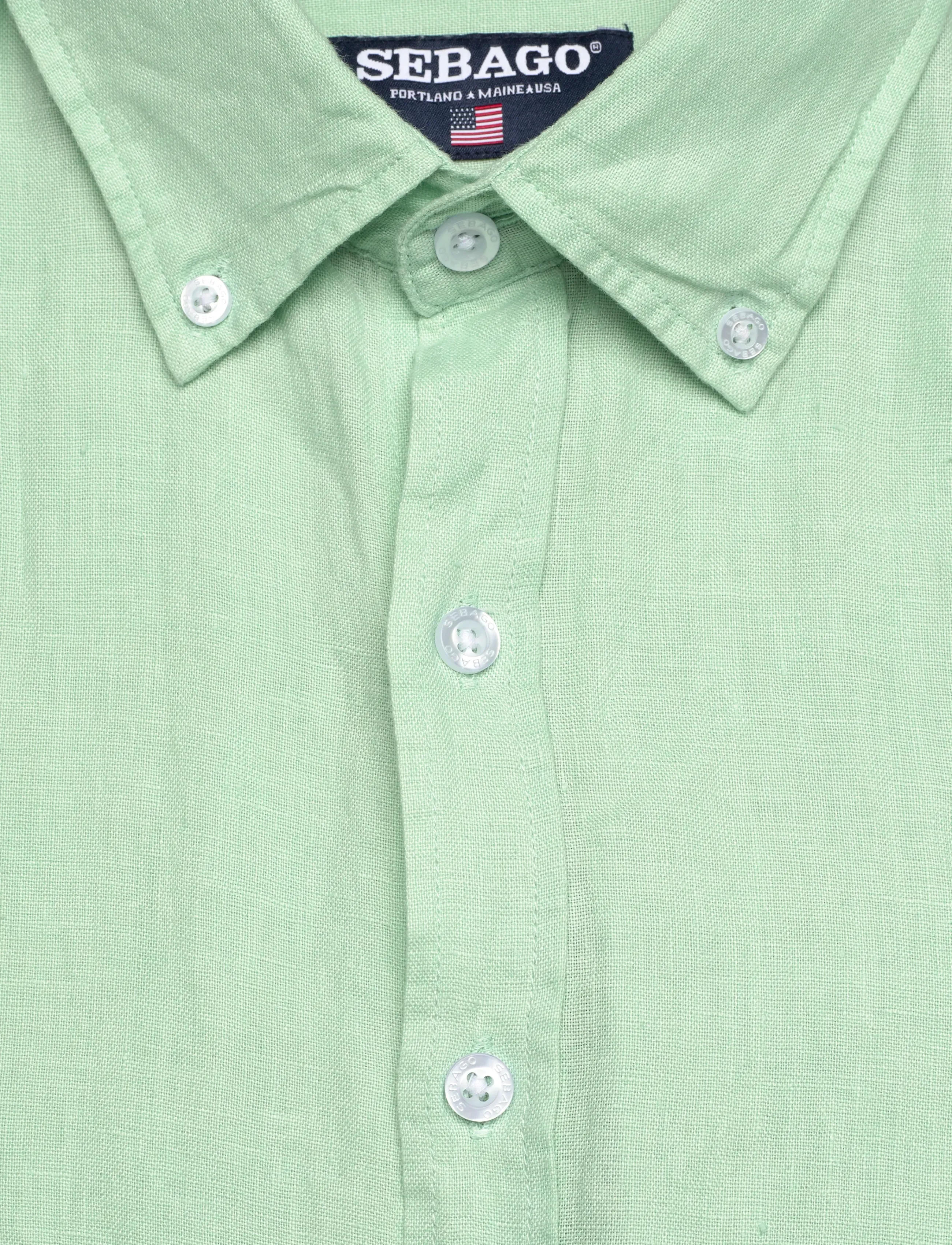 Sebago - Linen Shirt - linen shirts - popsicle green - 5