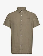 Linen Shirt Short Sleeve - DUSK GREEN