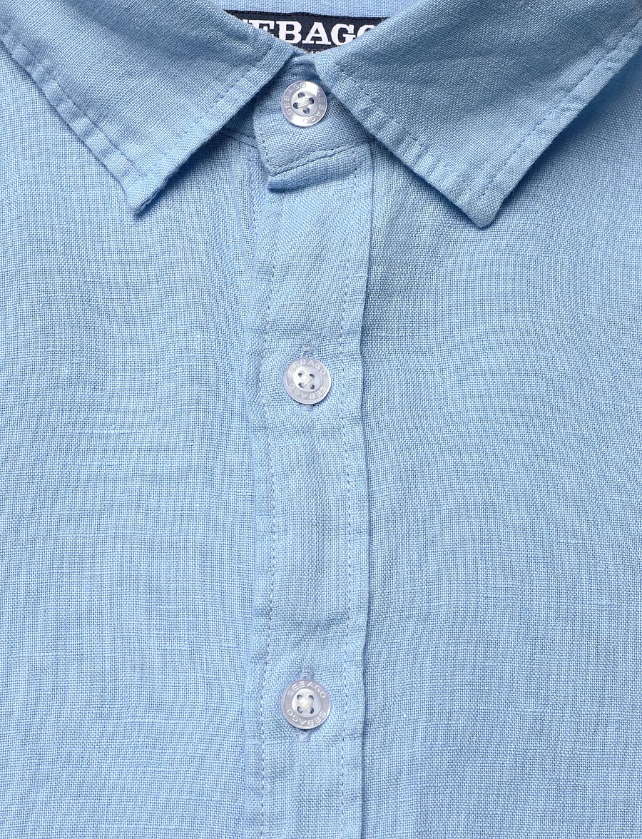 Sebago - Linen Shirt Short Sleeve - linneskjortor - light blue - 2