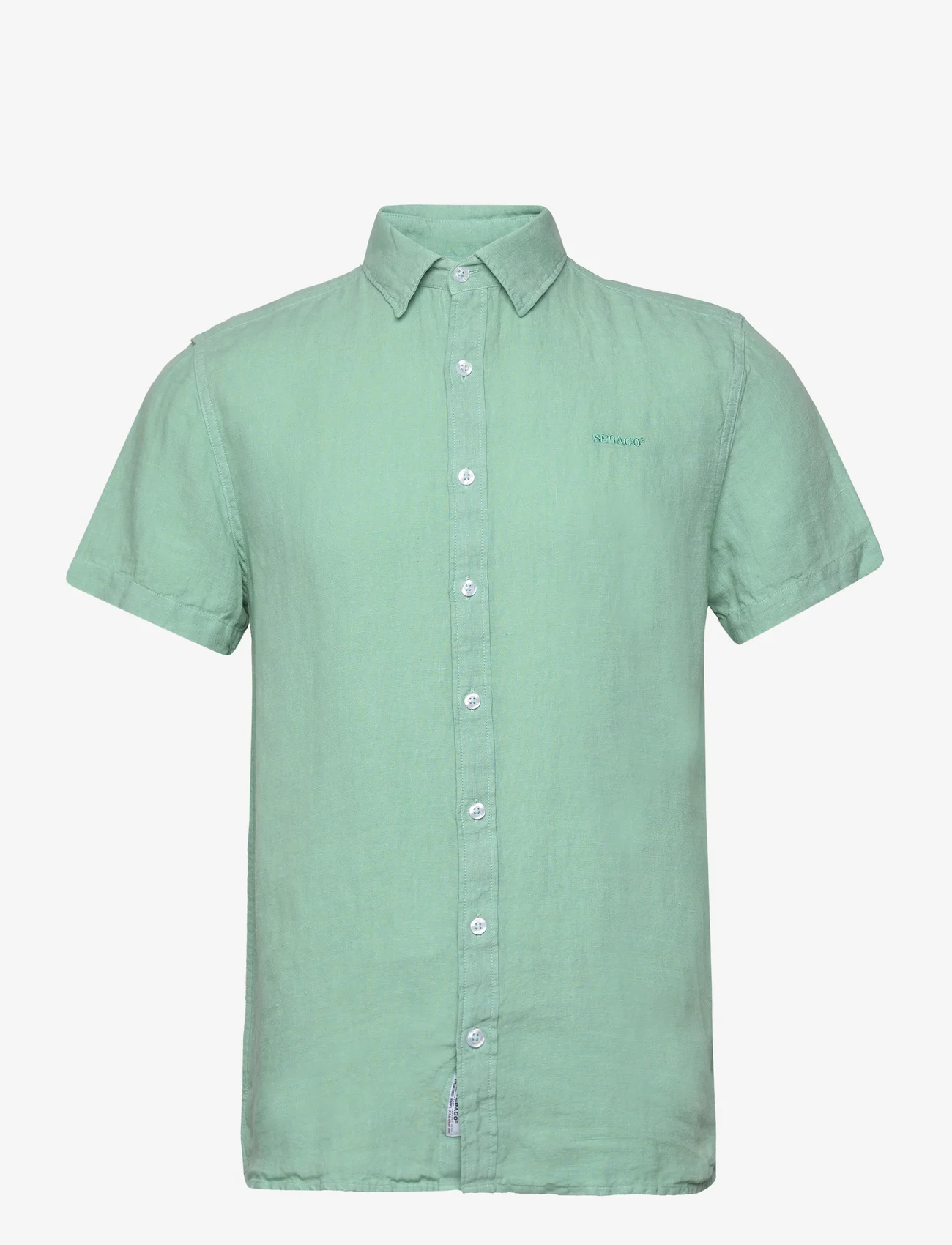 Sebago - Linen Shirt Short Sleeve - hørskjorter - mint - 0