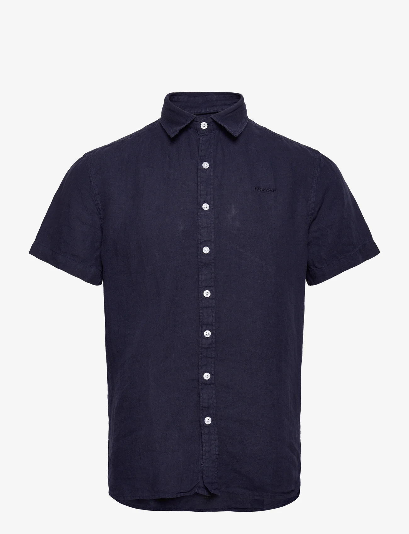 Sebago - Linen Shirt Short Sleeve - linskjorter - navy - 0