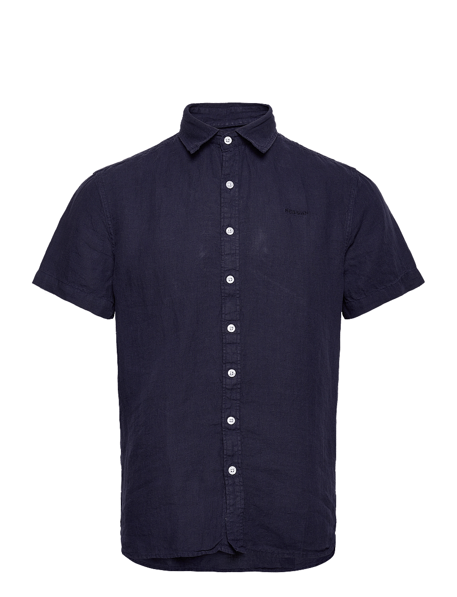 Sebago - Linen Shirt Short Sleeve - lininiai marškiniai - navy - 0