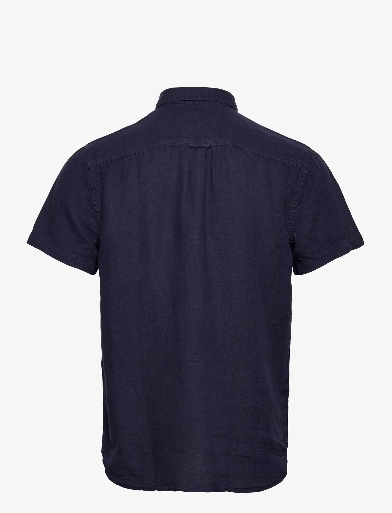 Sebago - Linen Shirt Short Sleeve - linneskjortor - navy - 1