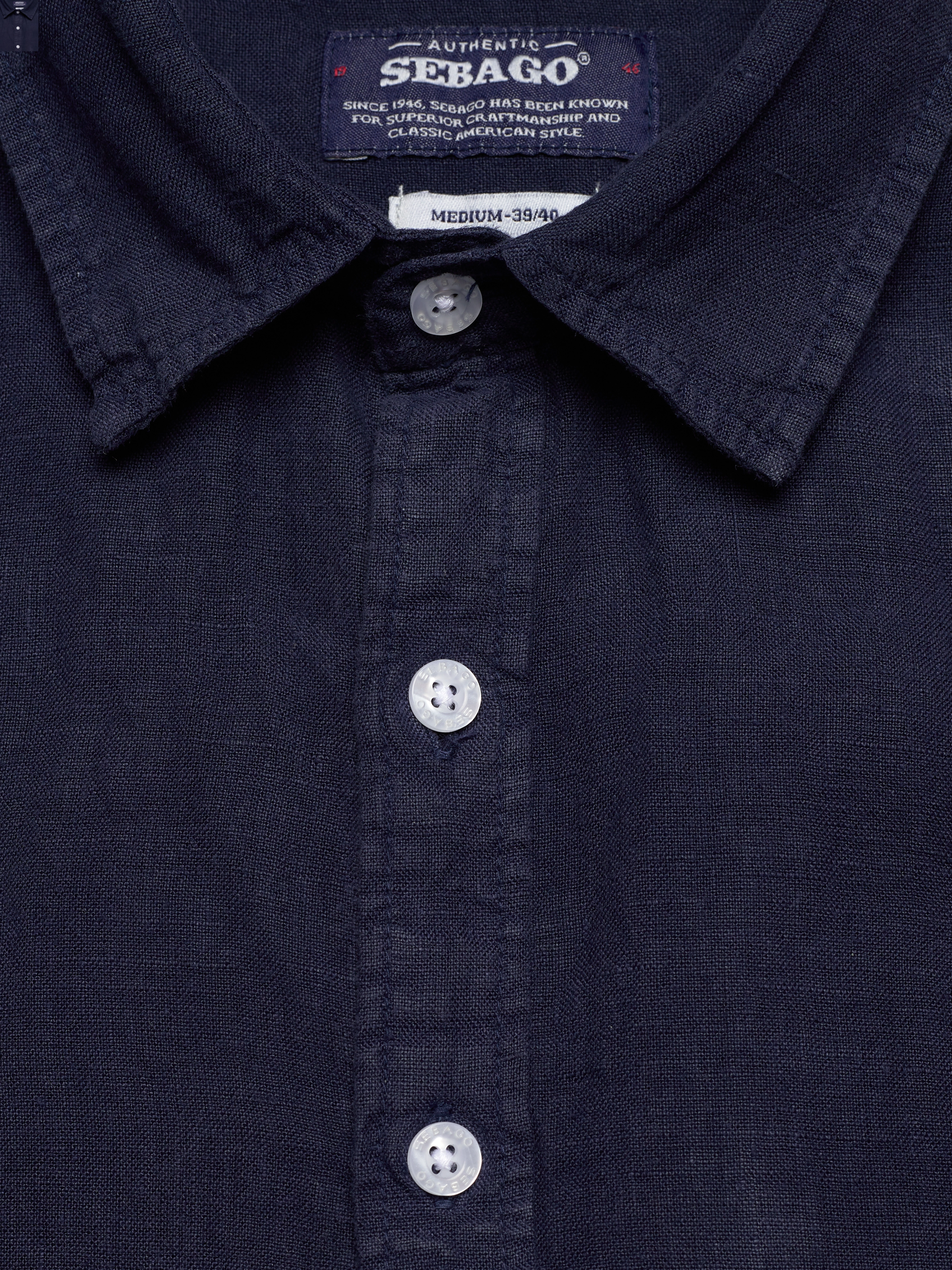 Sebago - Linen Shirt Short Sleeve - lininiai marškiniai - navy - 3
