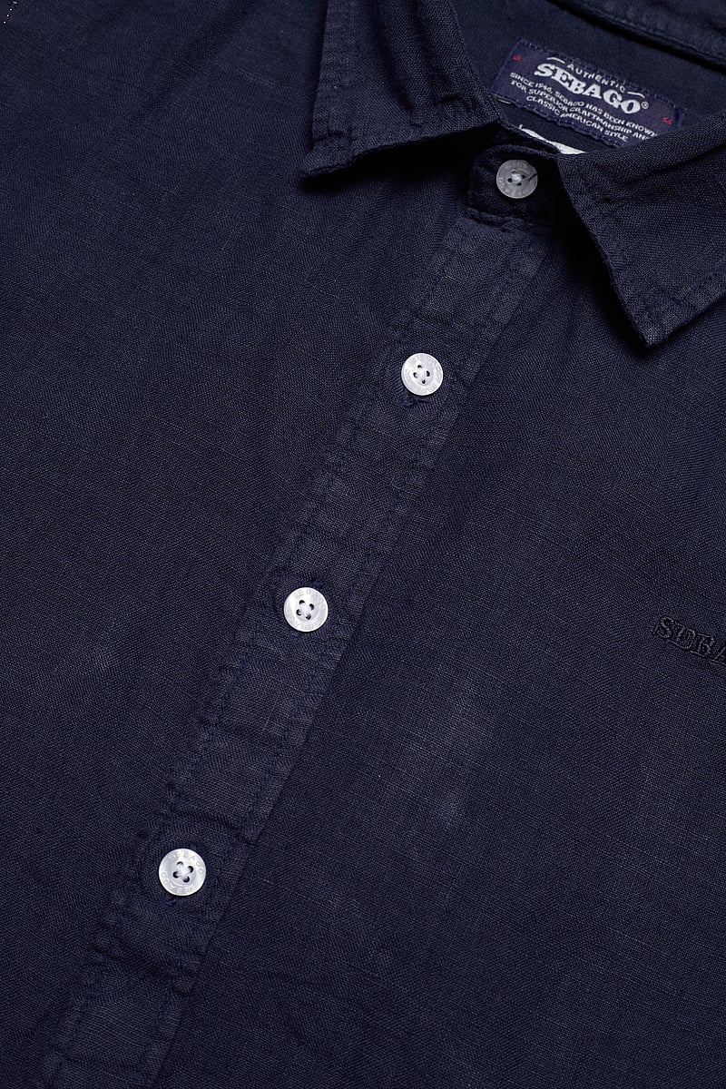 Sebago - Linen Shirt Short Sleeve - leinenhemden - navy - 4