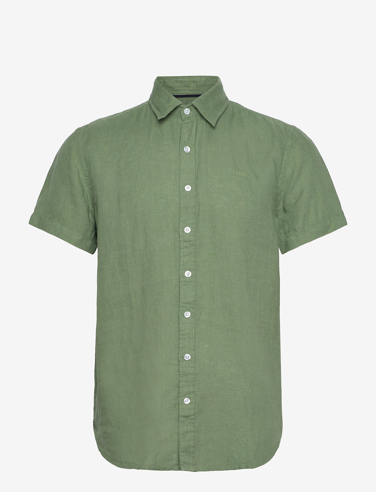 Sebago - Linen Shirt Short Sleeve - linneskjortor - olive - 0