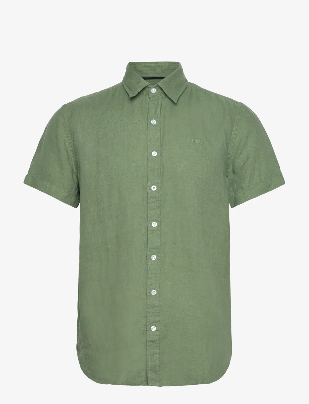 Sebago - Linen Shirt Short Sleeve - pellavakauluspaidat - olive - 0