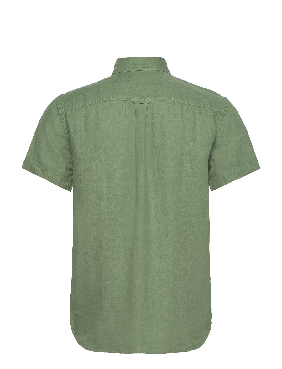Sebago - Linen Shirt Short Sleeve - linneskjortor - olive - 1