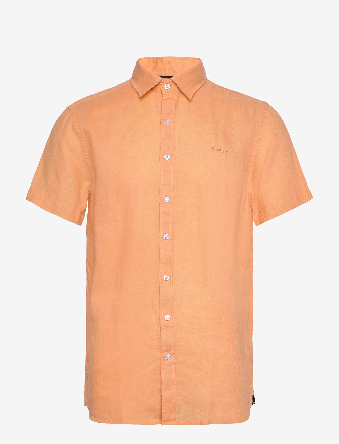Sebago - Linen Shirt Short Sleeve - lininiai marškiniai - peach - 0