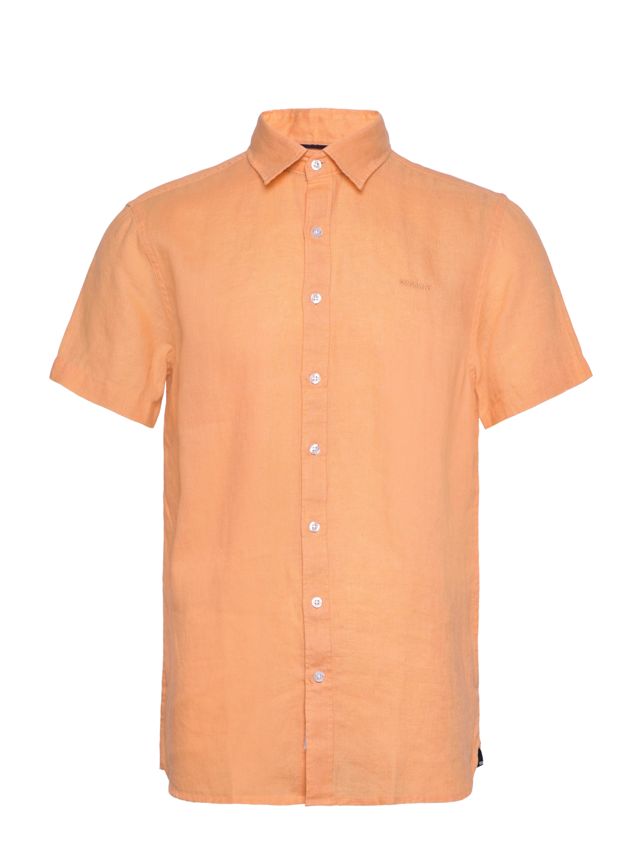 Sebago Linen Shirt Short Sleeve - Linased särgid - PEACH / orange