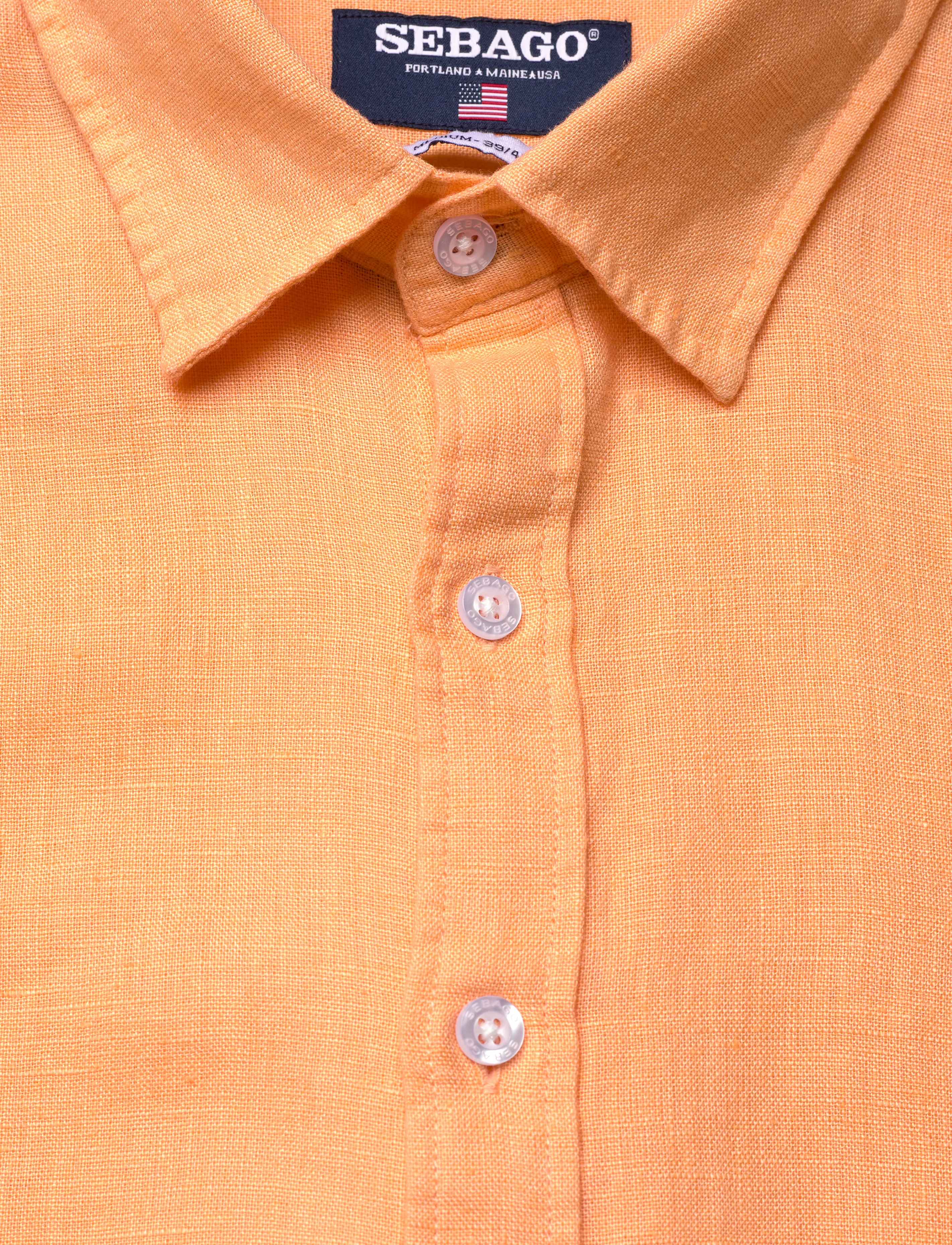 Sebago - Linen Shirt Short Sleeve - lina krekli - peach - 2
