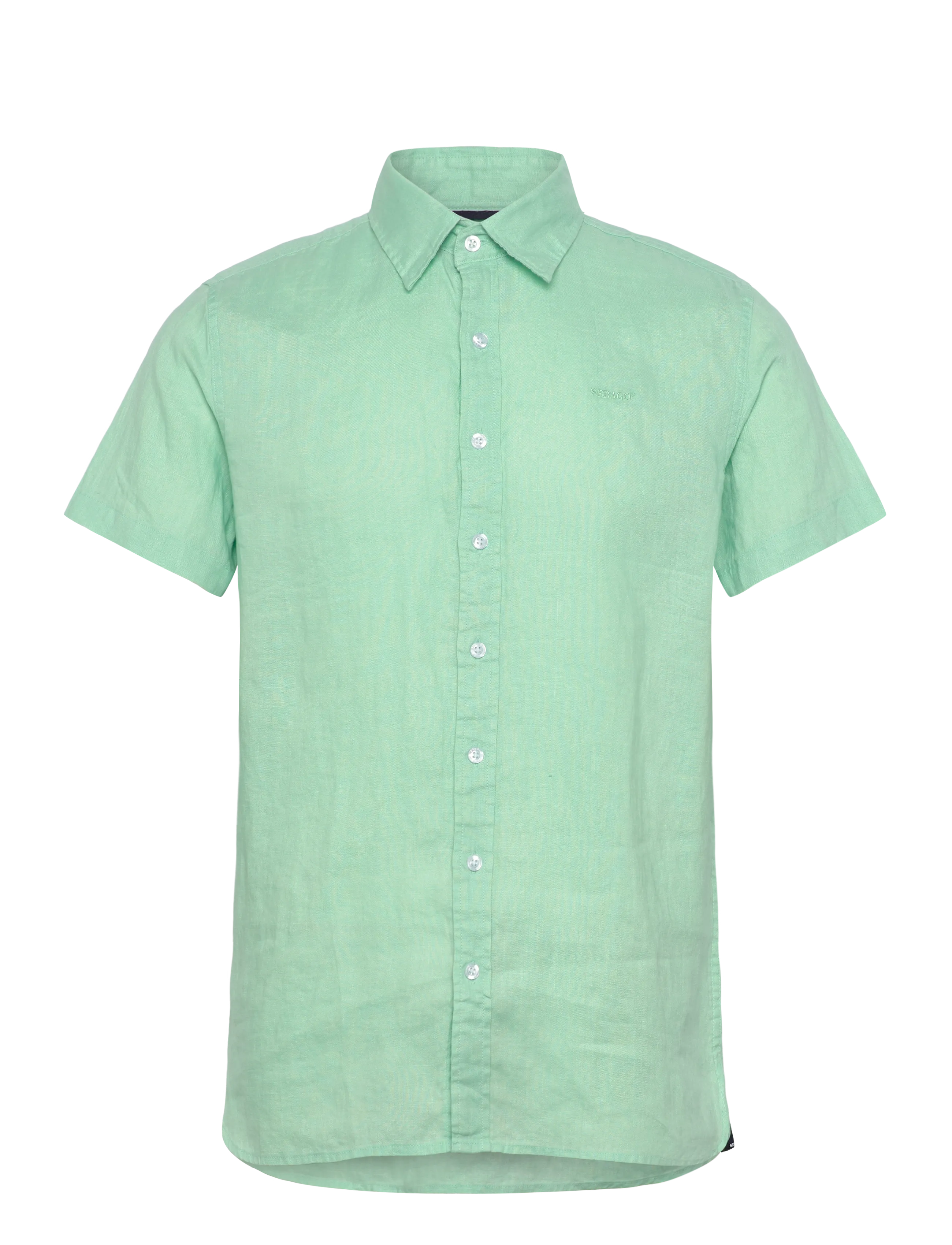 Sebago Linen Shirt Short Sleeve - Fatnaður - POPSICLE GREEN / green