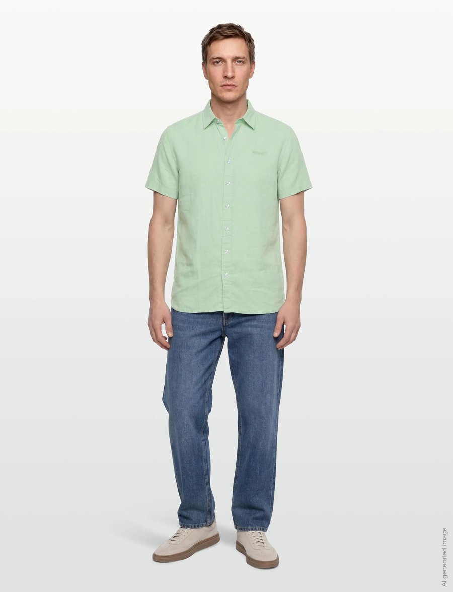 Sebago - Linen Shirt Short Sleeve - linased särgid - popsicle green - 0