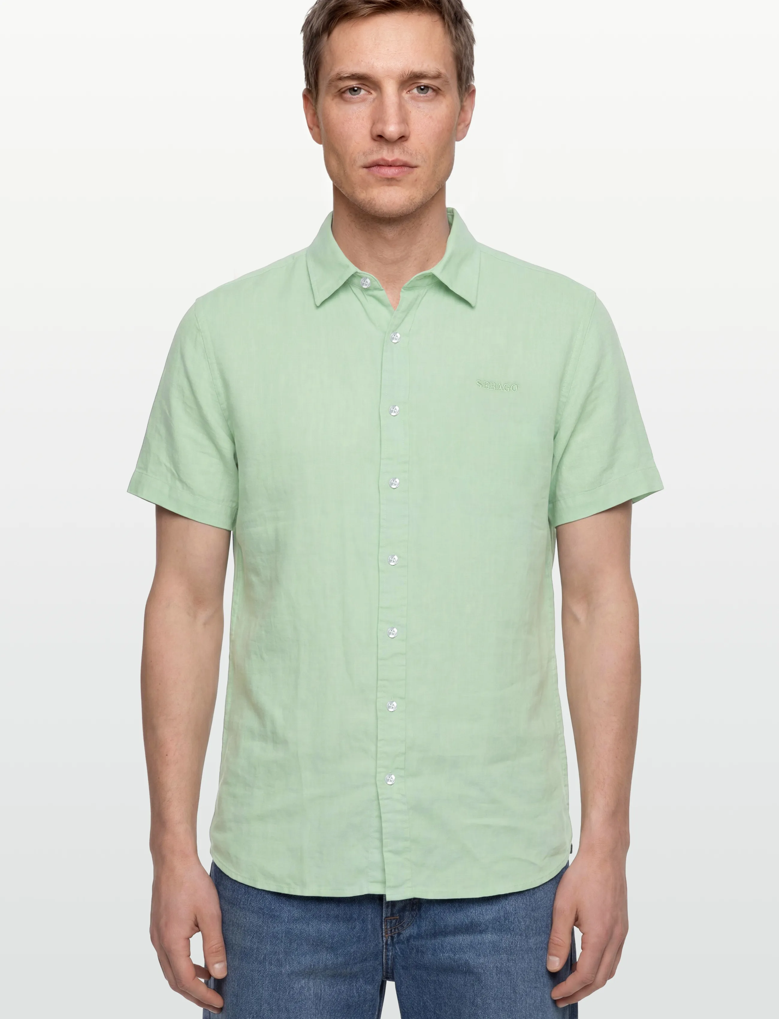 Sebago - Linen Shirt Short Sleeve - linased särgid - popsicle green - 3