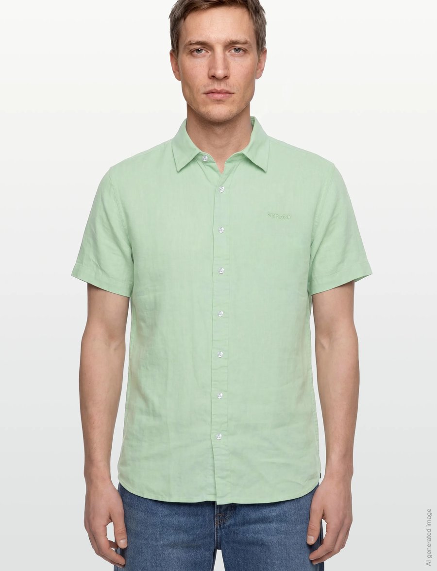 Sebago - Linen Shirt Short Sleeve - linased särgid - popsicle green - 3