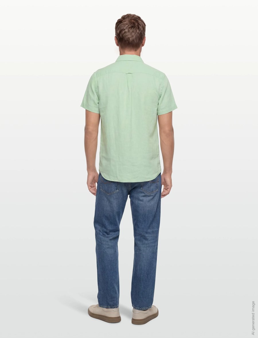 Sebago - Linen Shirt Short Sleeve - linased särgid - popsicle green - 4