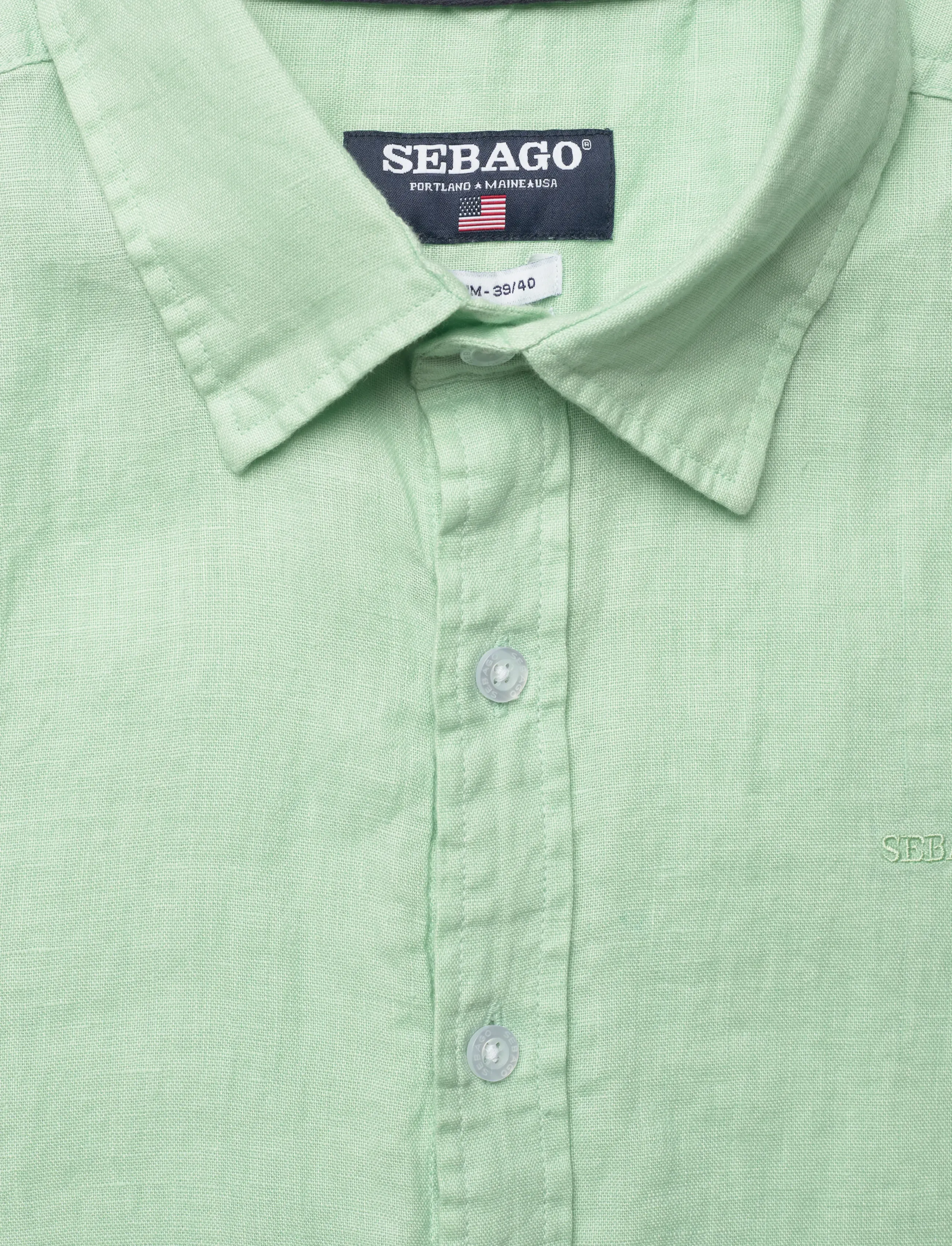 Sebago - Linen Shirt Short Sleeve - hörskyrtur - popsicle green - 2