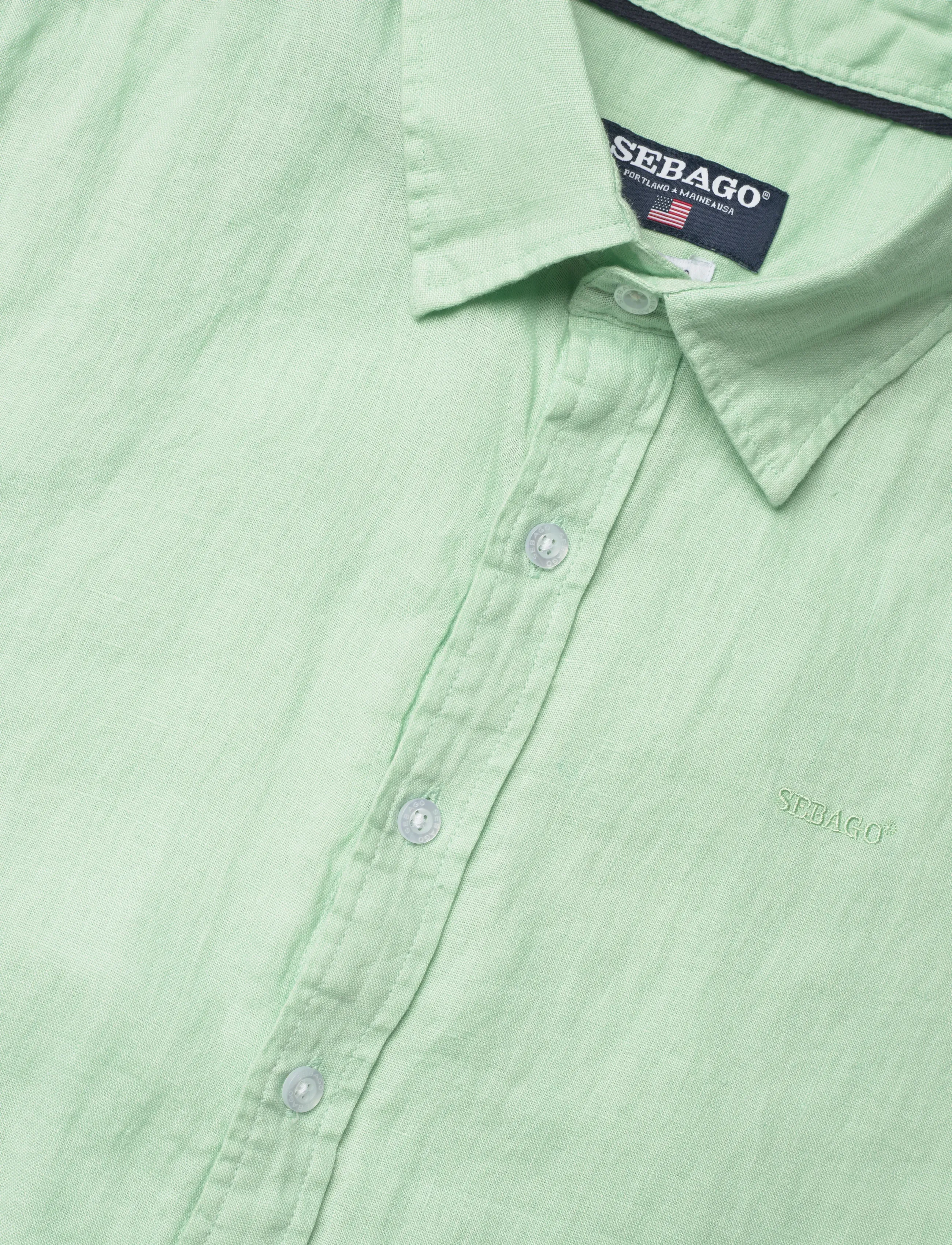 Sebago - Linen Shirt Short Sleeve - hörskyrtur - popsicle green - 3