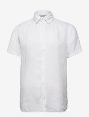 Sebago - Linen Shirt Short Sleeve - linskjorter - white - 0