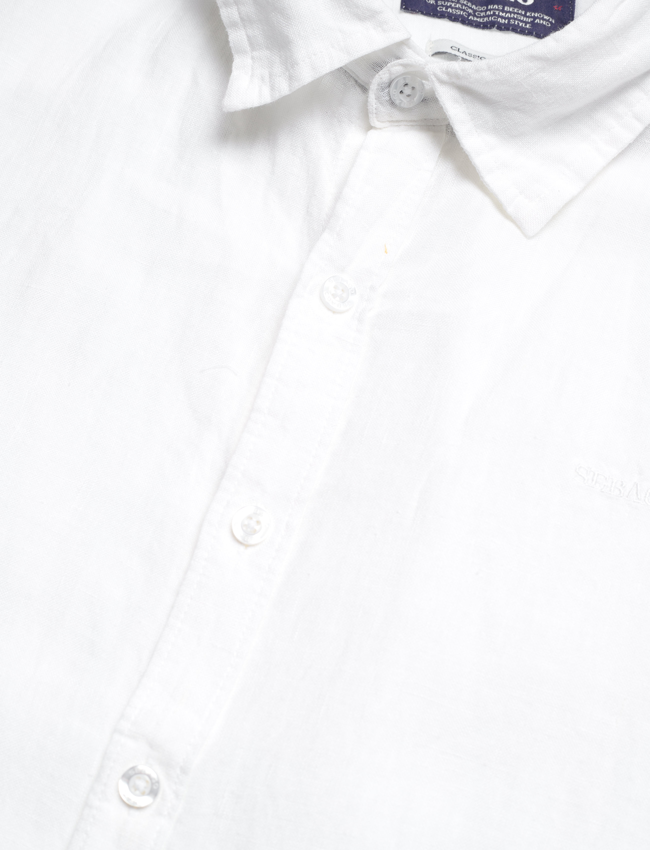 Sebago - Linen Shirt Short Sleeve - hørskjorter - white - 3