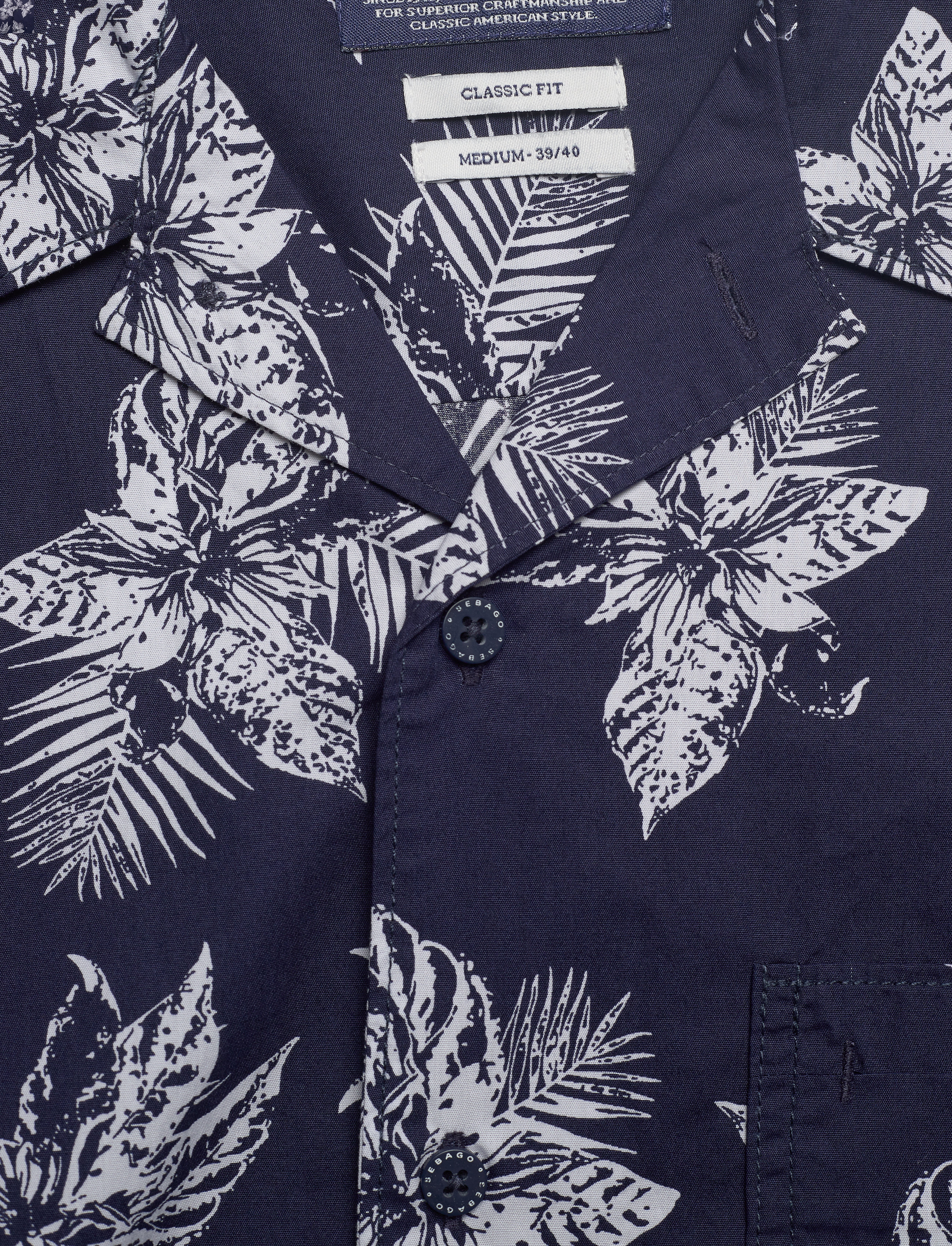 Sebago - Tropical Short Sleeve Shirt - navy print - 2