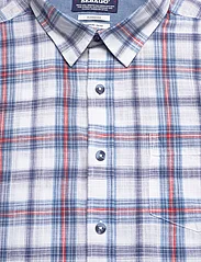 Sebago - Short Sleeve Slub Check Shirt - kortärmade skjortor - white/navy - 2