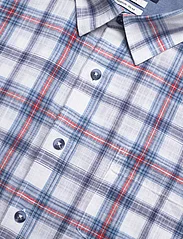Sebago - Short Sleeve Slub Check Shirt - kortermede skjorter - white/navy - 3