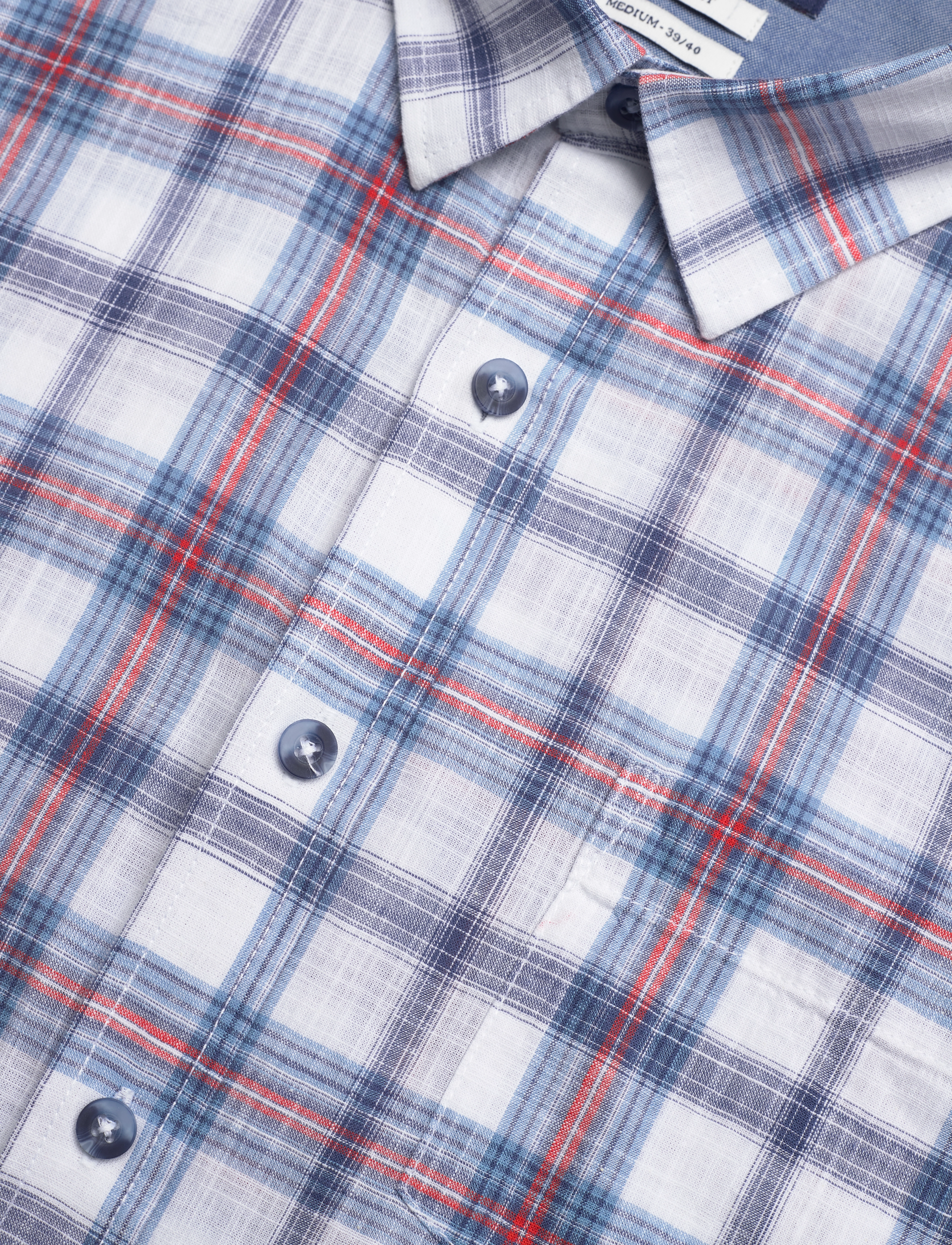 Sebago - Short Sleeve Slub Check Shirt - white/navy - 3