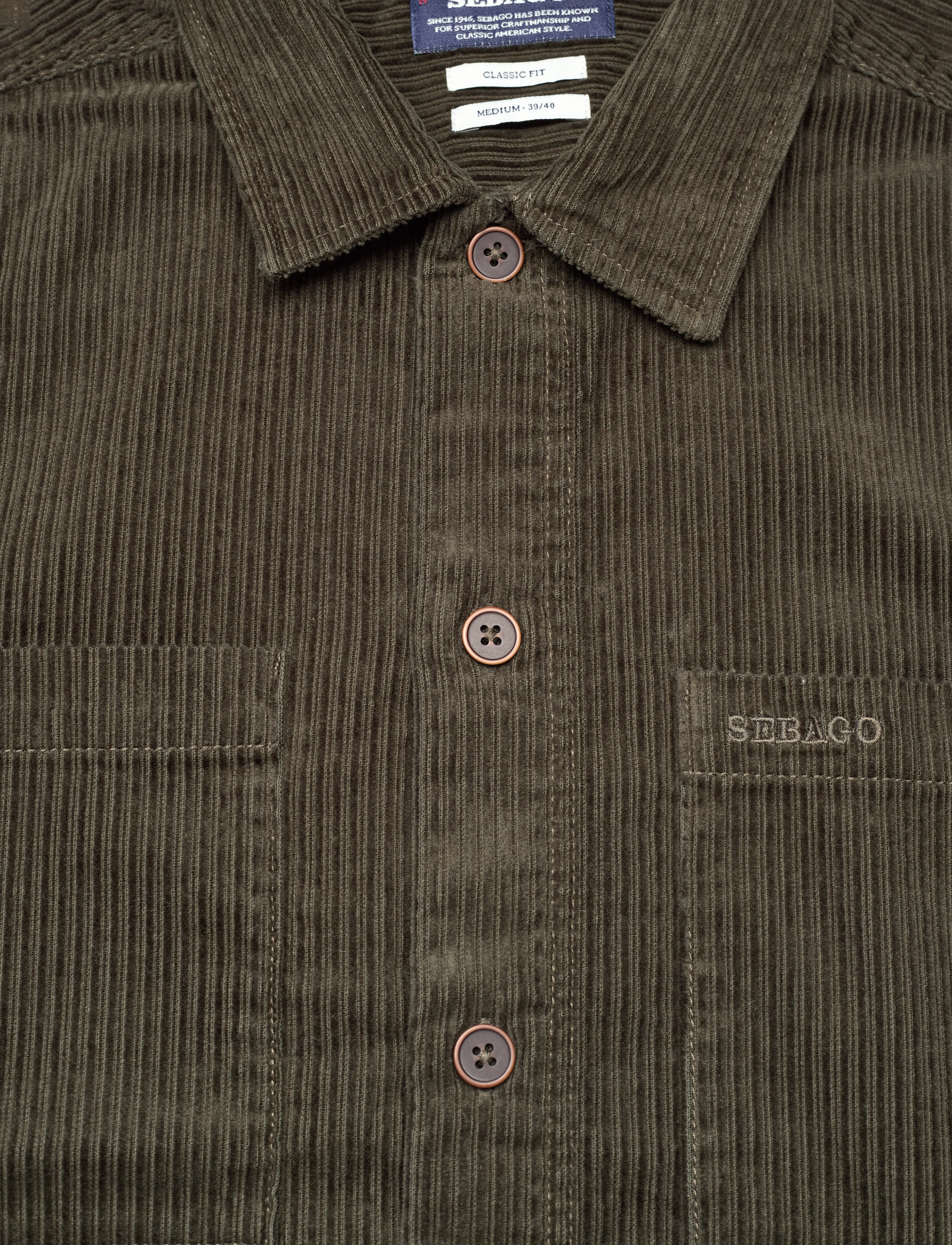 Sebago - Phil Cord Overshirt - utility green - 2