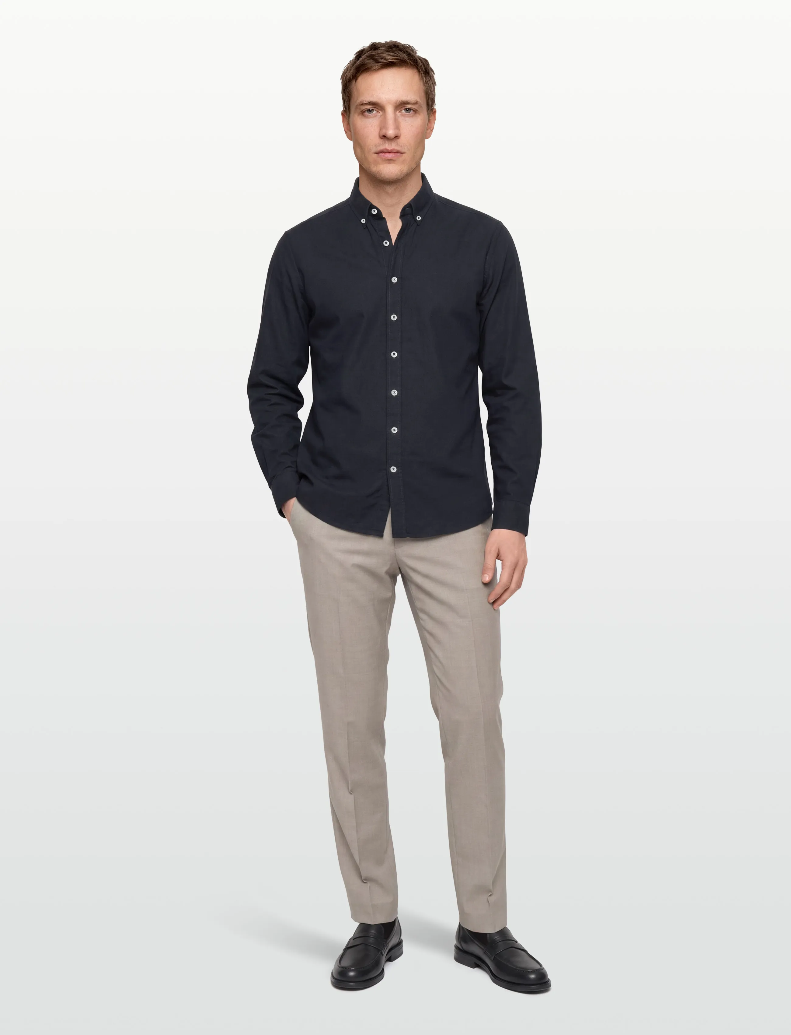 Sebago Oxford Button Down Shirt, M, Shirts, Marineblau - Männerswear