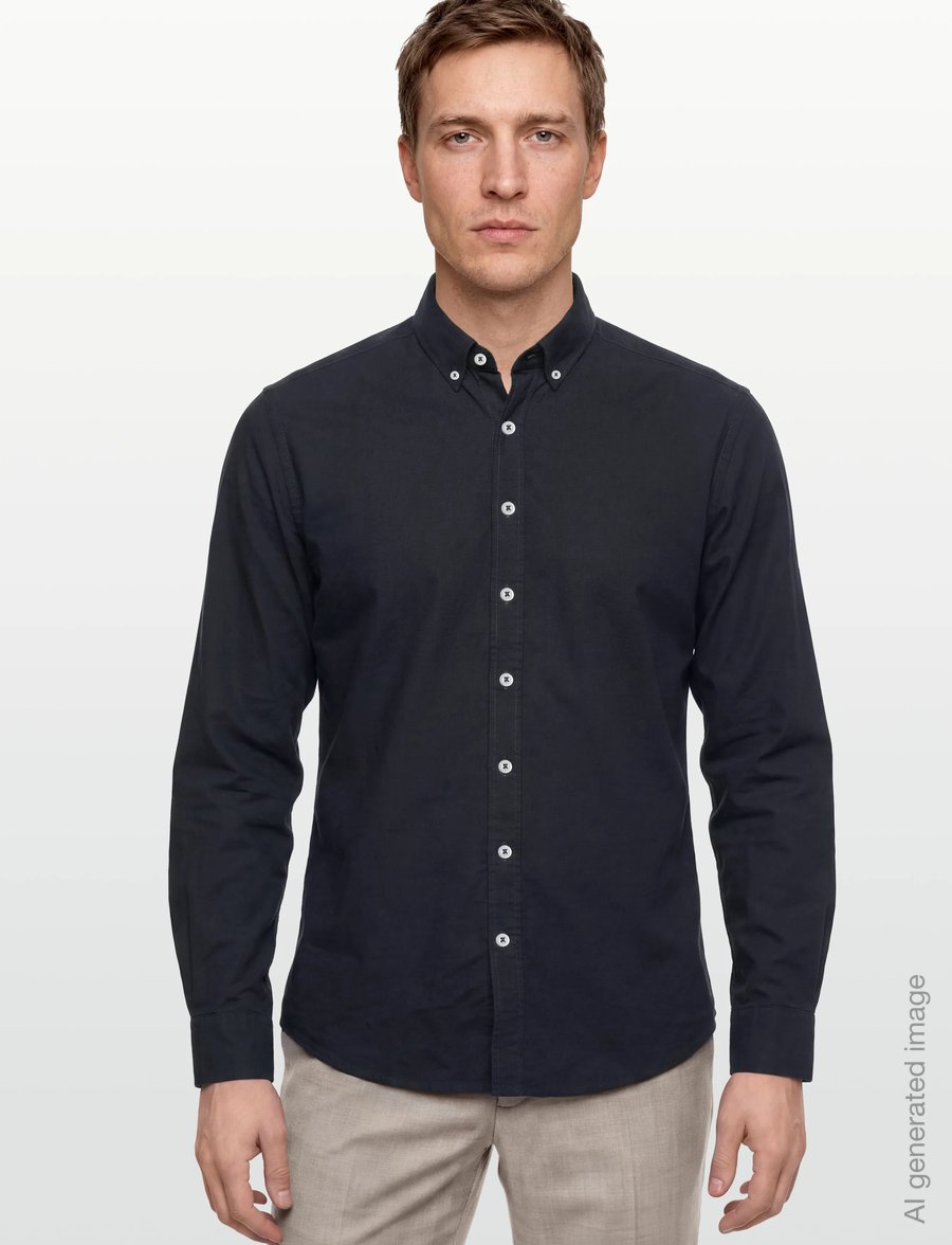 Sebago - Oxford Button Down Shirt - oxfordi särgid - navy solid - 3