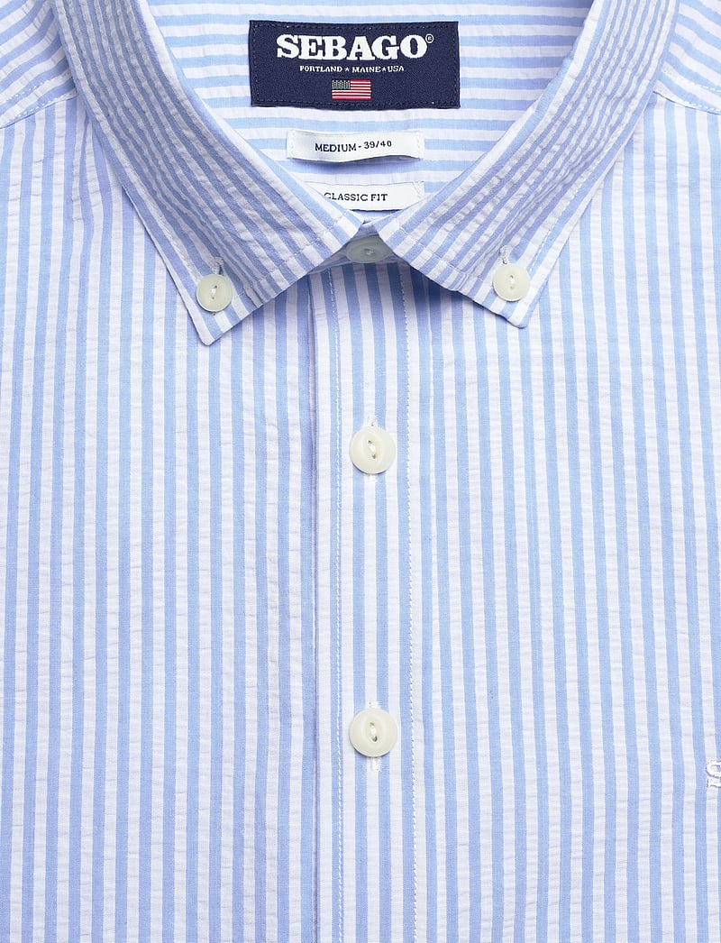 Sebago - Seersucker BD Shirt - casual skjortor - lt. blue/white - 2