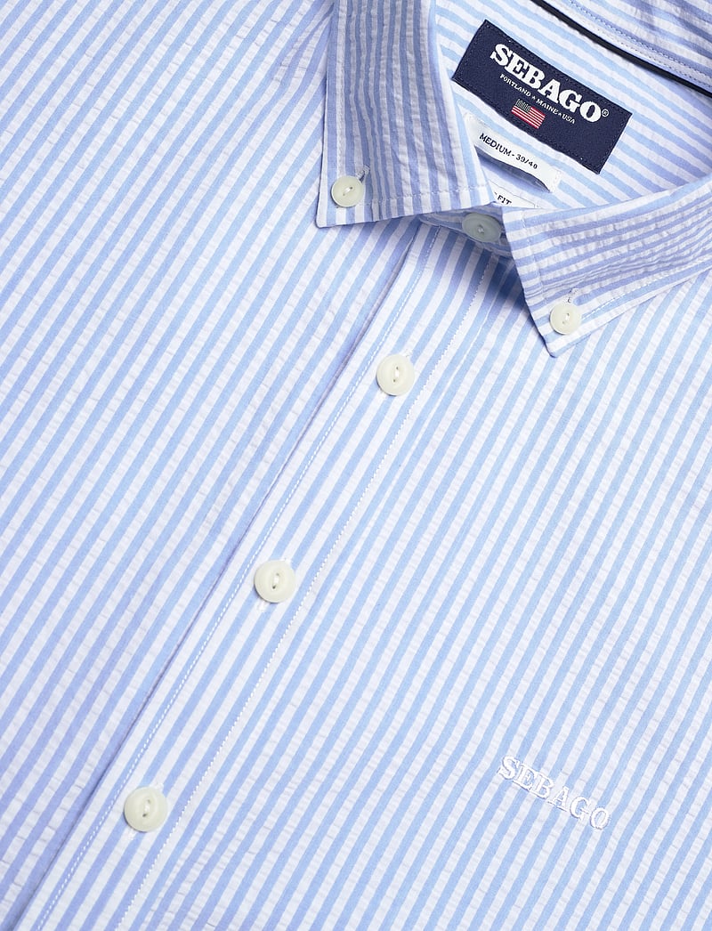 Sebago - Seersucker BD Shirt - casual skjortor - lt. blue/white - 3