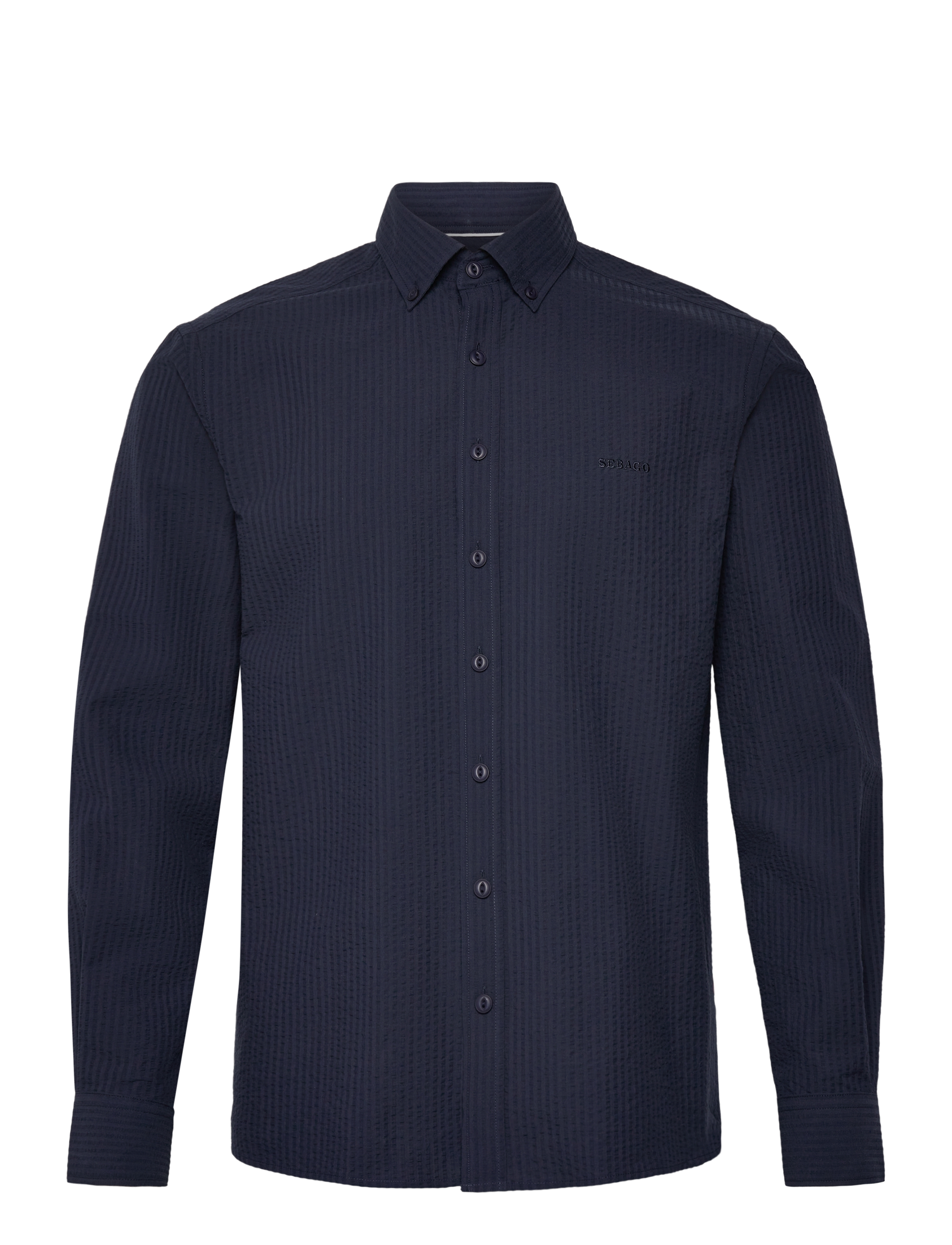 Sebago - Seersucker BD Shirt - casual skjorter - navy - 0
