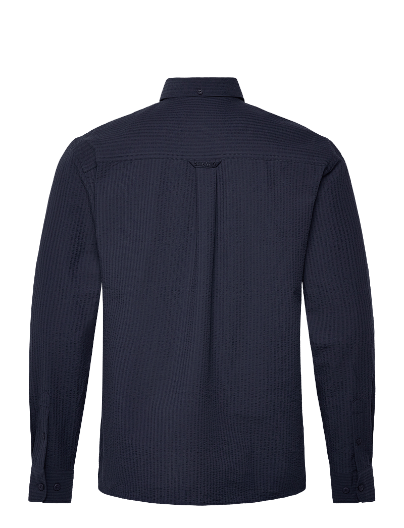 Sebago - Seersucker BD Shirt - vabaajasärgid - navy - 1