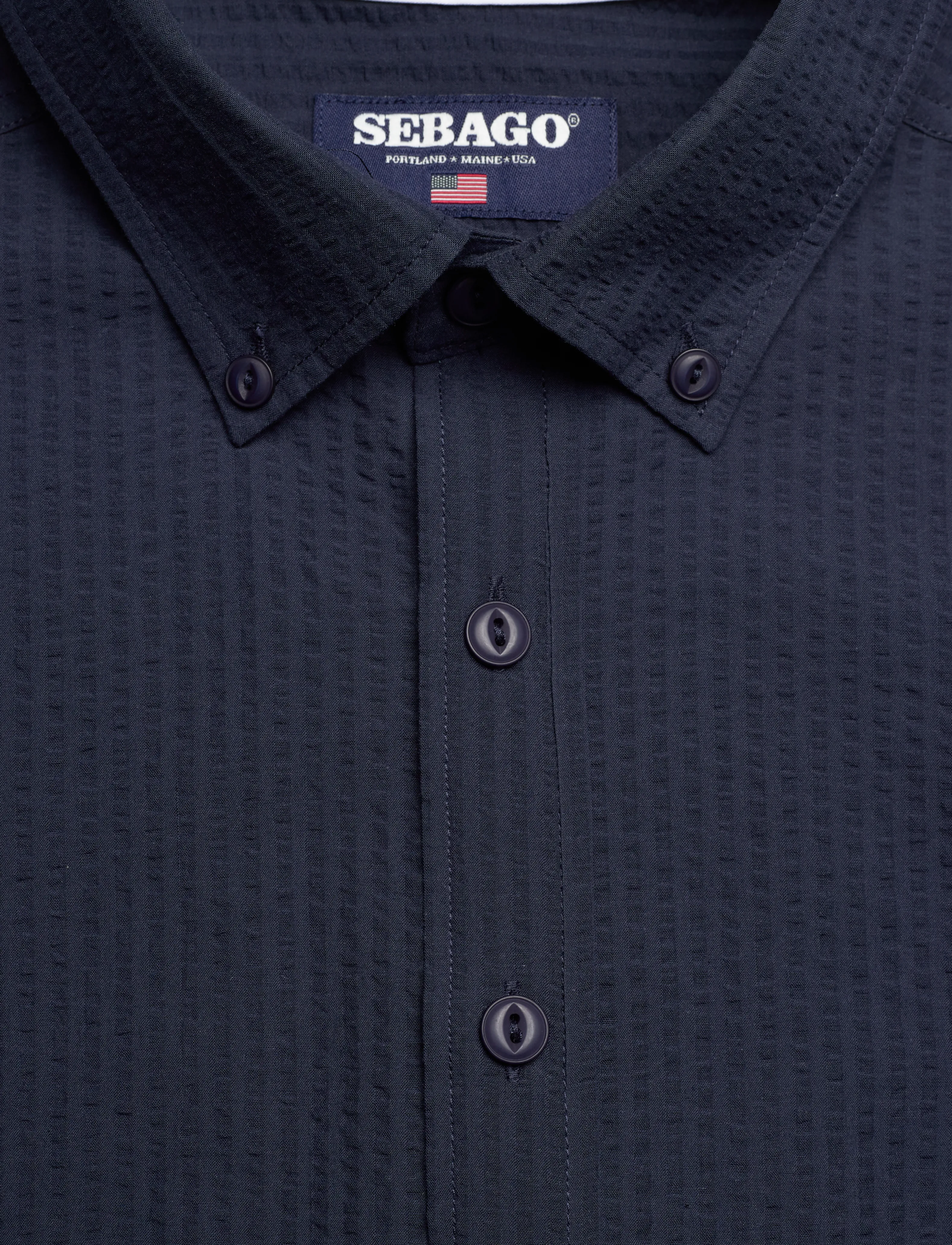 Sebago - Seersucker BD Shirt - casual skjorter - navy - 2
