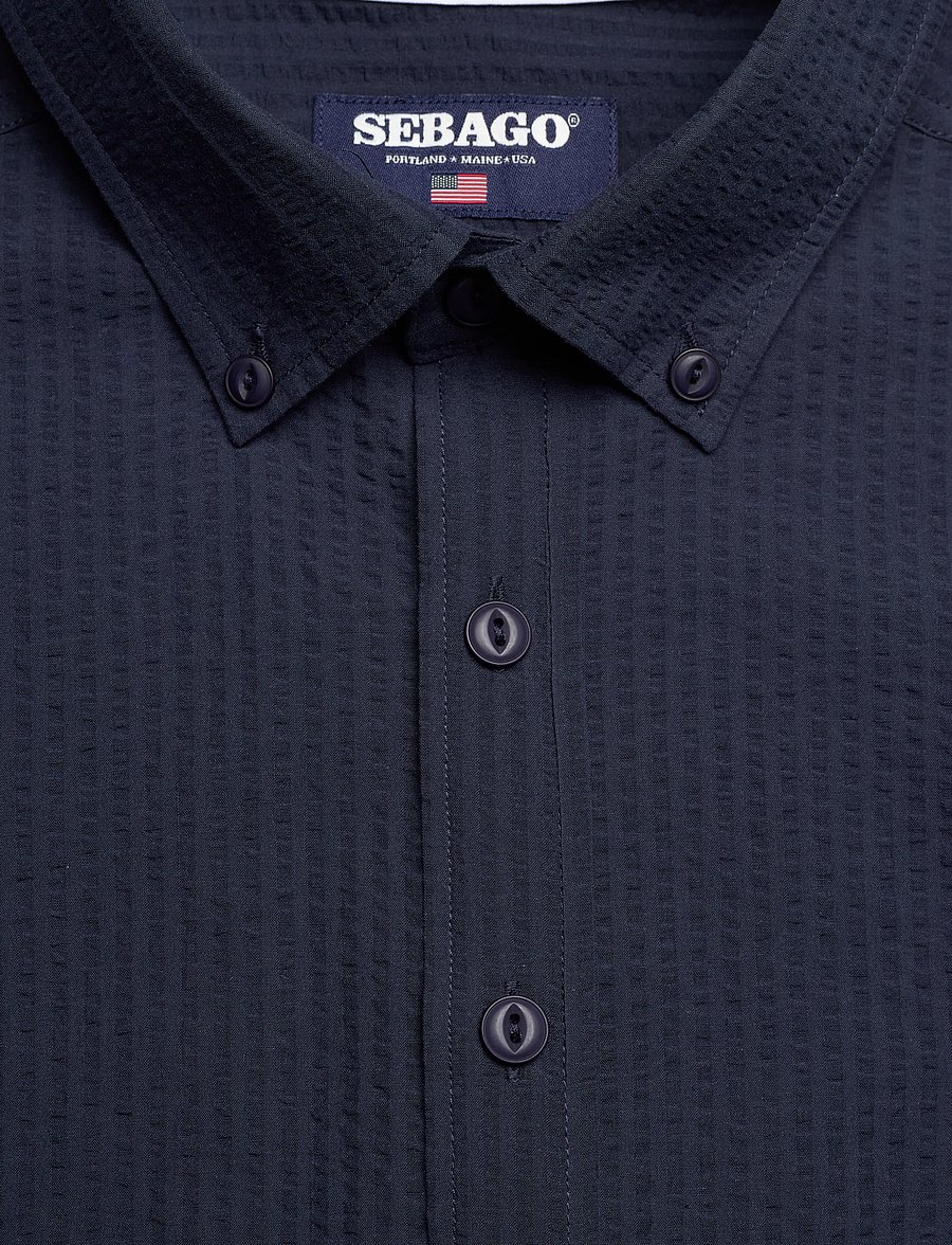 Sebago - Seersucker BD Shirt - casual skjorter - navy - 2