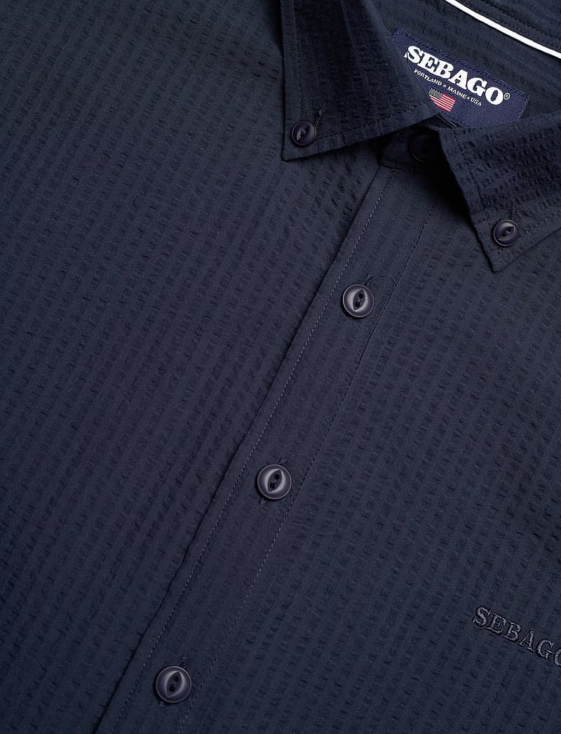 Sebago - Seersucker BD Shirt - vabaajasärgid - navy - 3